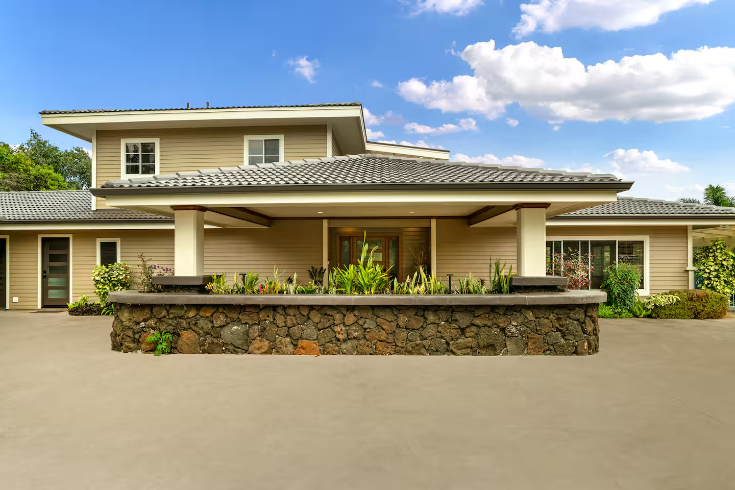 front of The Honey House home