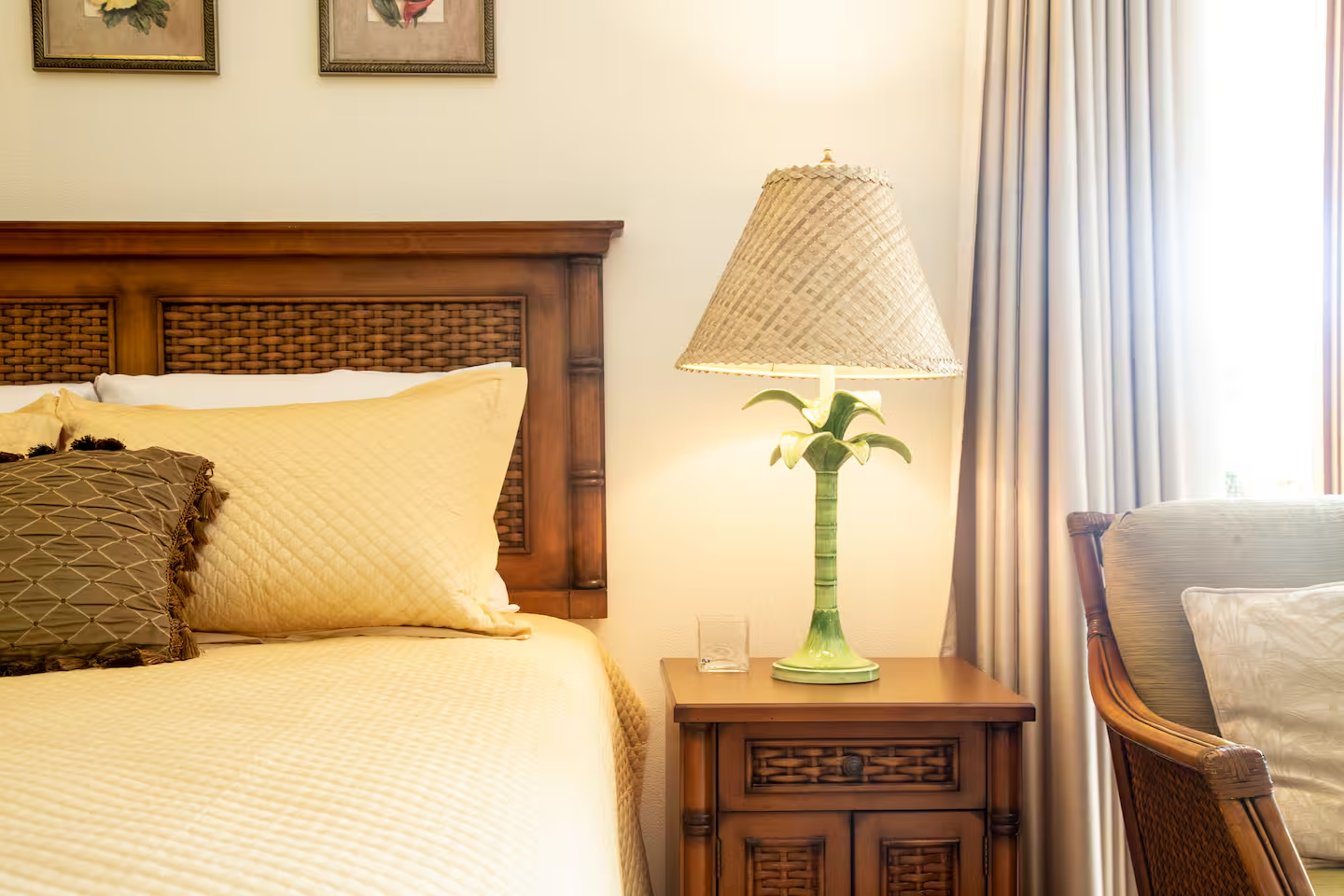 The Private Guest Suite bed and lamp